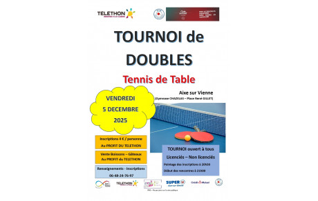 TOURNOI de DOUBLES - TELETHON 2025
